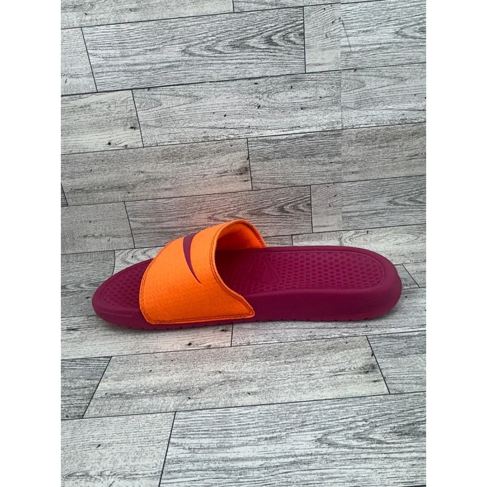 Nike Benassi JDI Women Orange Magenta Slides Sandals‎ 312432-866 Size 9